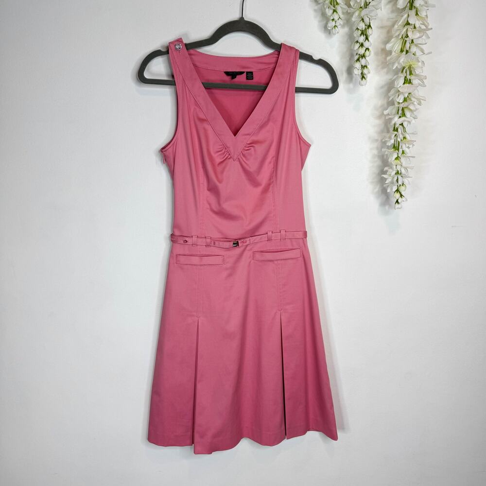 TED BAKER preppy sleeveless tennis dress pink v-neck 3240